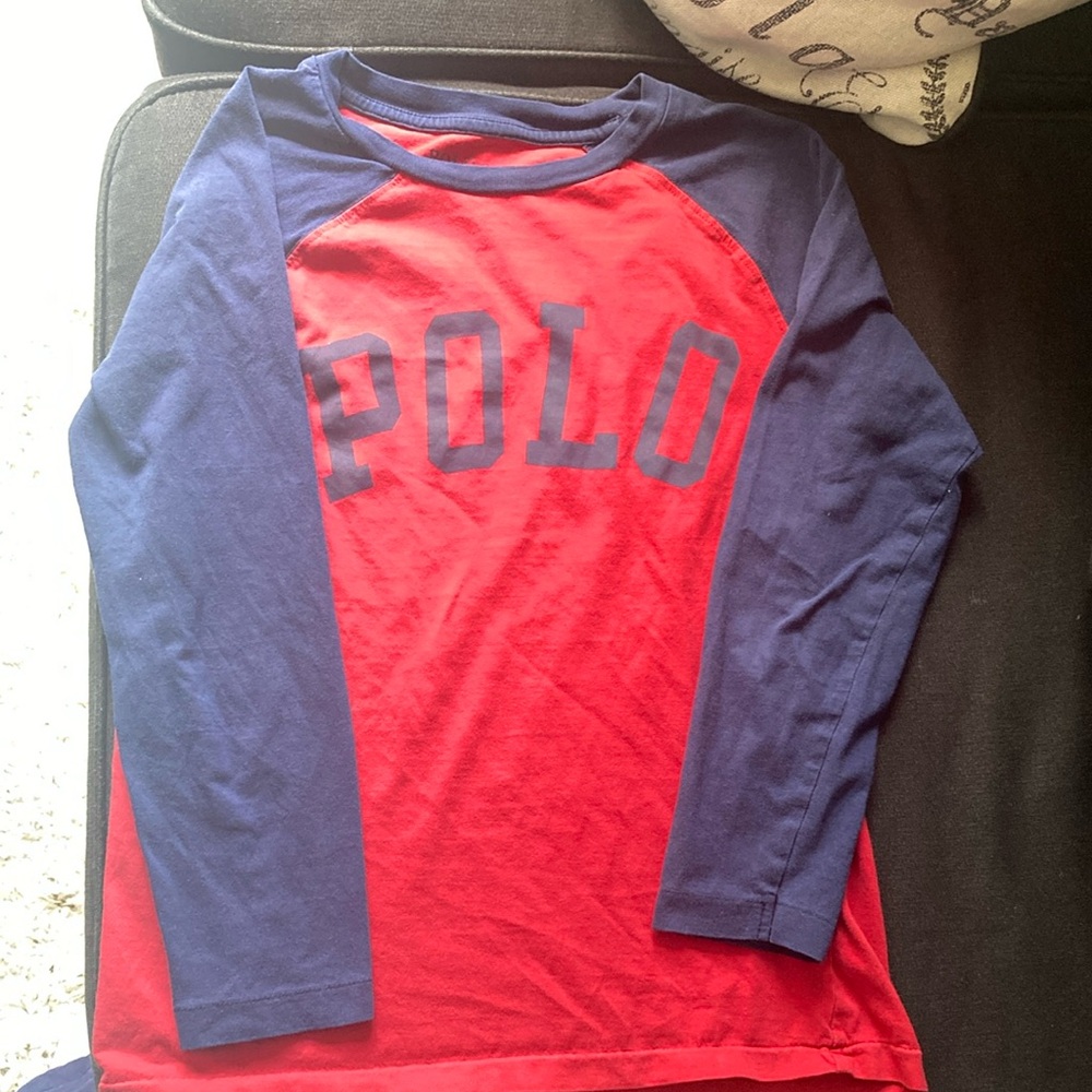 Polo by Ralph Lauren Kids Red and Blue Long Sleeve Shirt